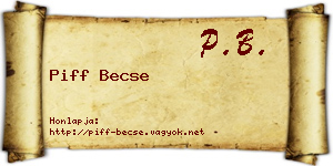 Piff Becse névjegykártya